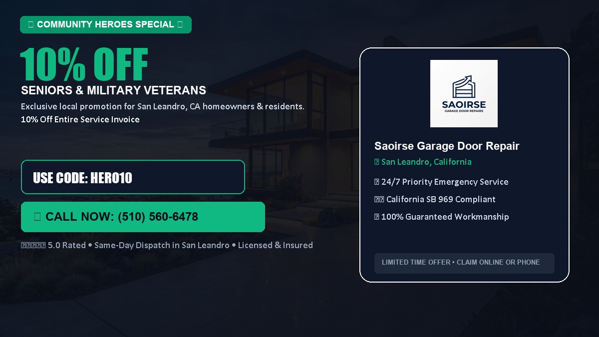 10% OFF Senior Citizens (65+) & Military / Veteran Community Discount in San Leandro, CA
